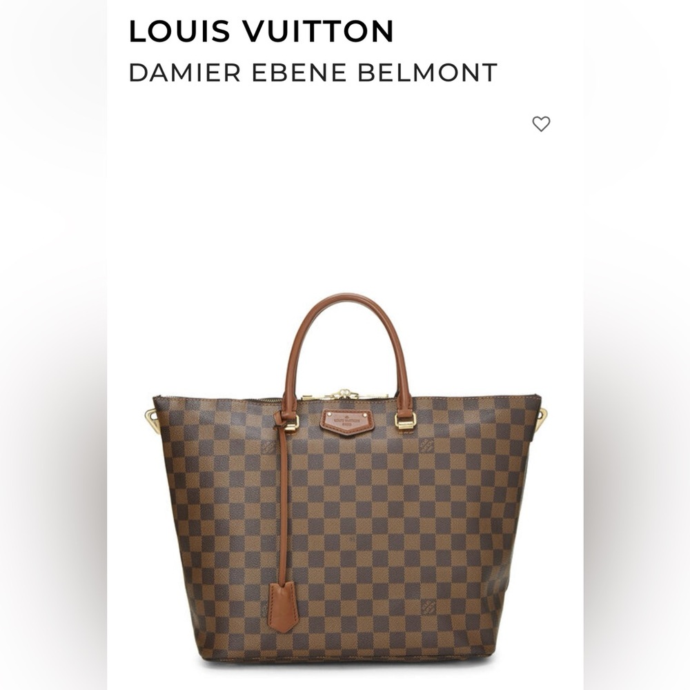 SoldThis is an authentic LOUIS VUITTON Damier Ebene Belmont.